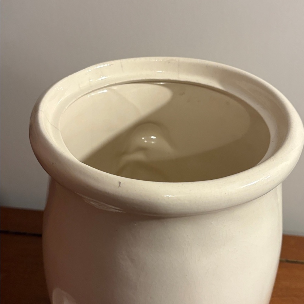 Large Country Geese Ducks Ceramic Butter Churner Crock Vintage 80s Rustic Farm - Picture 7 of 17